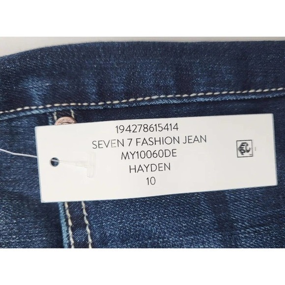 Seven High Rise Fray Hem Slim Though Hip And Thigh Size 10 MSRP $69 - Picture 5 of 8